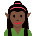 🧝🏿‍♀️ woman elf: dark skin tone display on Twitter